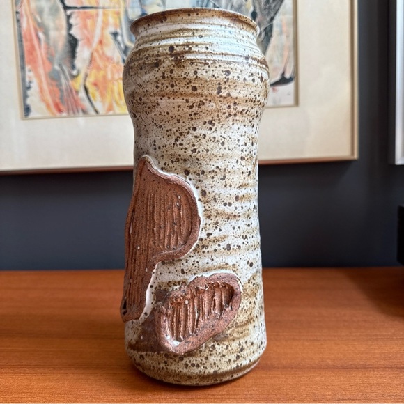 Mid-century modern handcrafted pottery vase large signed DSM - Picture 2 of 10